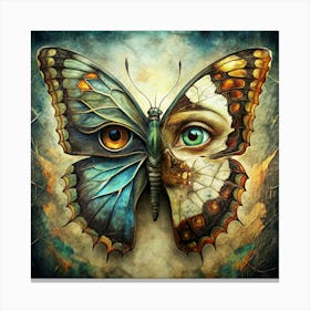 Surreal Butterfly With Human Eyes Canvas Print