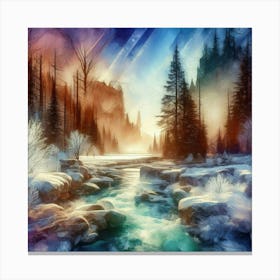 Winter Landscape Painting Canvas Print