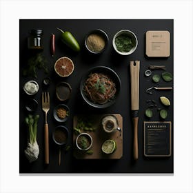 Barbecue Props Knolling Layout (14) Canvas Print