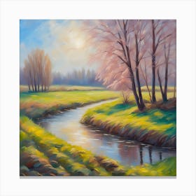 River In Spring Canvas Print