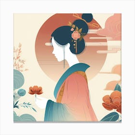 Chinese Geisha Canvas Print