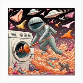 Laundry Day Lint Lord vs. The Lint Monster Canvas Print