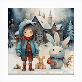 Frosty Flourish: Christmas Joy Canvas Print