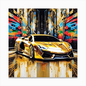 Gold Lamborghini 1 Canvas Print