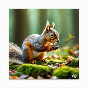 Squirrel In The Forest 285 Canvas Print