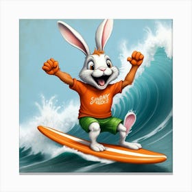 Bunny Surfboard 4 Canvas Print