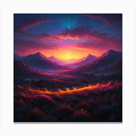 Sunset In The Mountains 31 Canvas Print