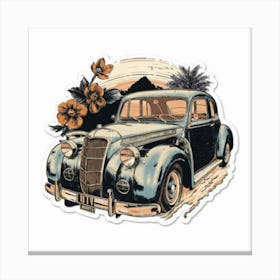Drawing Of A Classic Sports Car 8 Canvas Print