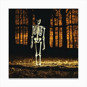 Skeleton In The Woods 1 Canvas Print