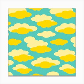 DAYDREAM Dreamy Yellow and Cream Clouds in a Turquoise Sky Canvas Print