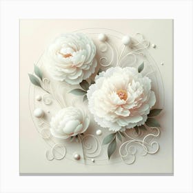 White Peonies Canvas Print