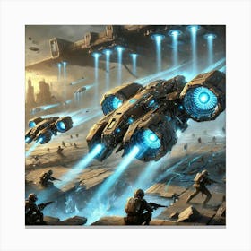 A Detailed Depiction Of Rift Skimmers, Highlightin Canvas Print