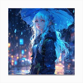 Girl in the Rain Canvas Print
