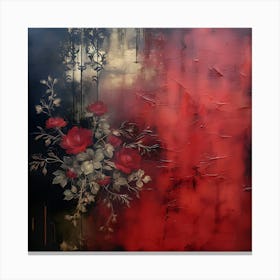 Vintage Dark Flowers 7 Canvas Print