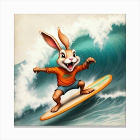 Bunny Surfboard 5 Canvas Print