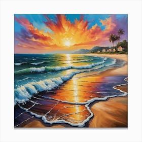 Sunset On The Beach 7 Canvas Print