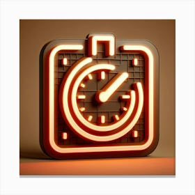 Neon Clock Canvas Print