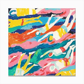 Swimmers in the Style of Matisse 2 Canvas Print