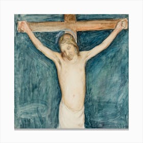 Crucifixion, Sketch For Thr Altarpiece In The Mikkeli Church (1896 1897), Pekka Halonen Canvas Print