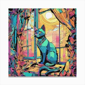 Cat In The Window Canvas Print