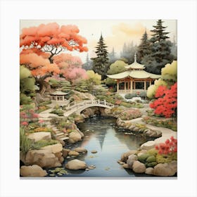 In The Garden Japanese Friendship Garden Art Print 0 Canvas Print