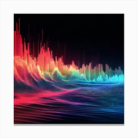 Glitched Soundwave art print . 1 Canvas Print