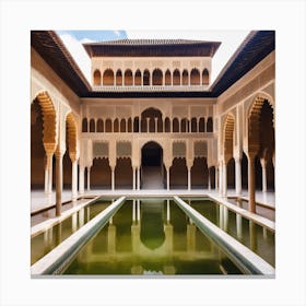 Courtyard Of Alhambra, Spain Canvas Print