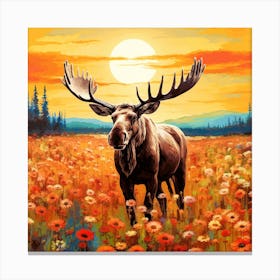 Moose Painting Canvas Print
