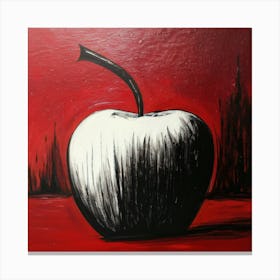 Black And White Apple Canvas Print