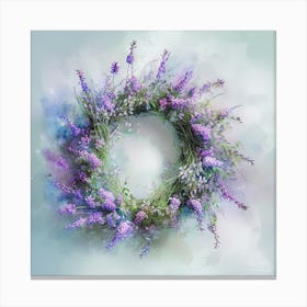 Lavender Wreath 1 Canvas Print