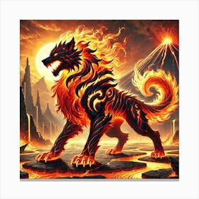 Yang Fire Wolf 3 Canvas Print