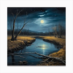 Moonlight River Canvas Print