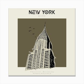 Locations New York Chrysler Building Square Canvas Print