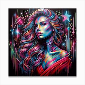 Neon Girl Canvas Print