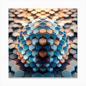 3d Hexagonal Sphere Canvas Print