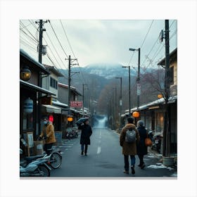 Street Scene In Kyoto, Japan Canvas Print