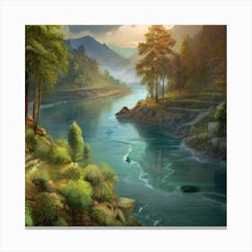 River In The Mountains 1 Canvas Print