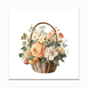 Basket Of Flowers.3 Canvas Print