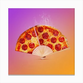 Pizza Fan Square Canvas Print