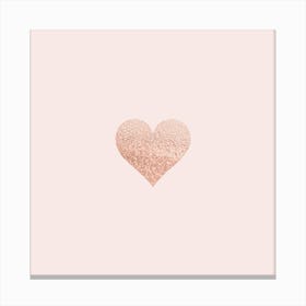 Rosegold Heart Blush Canvas Print