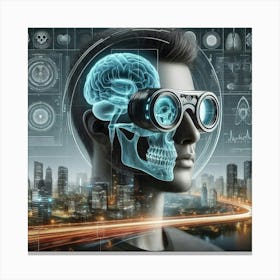 Futuristic Man In Goggles Canvas Print