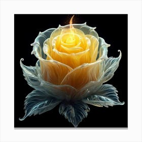 Rose With Flames Canvas Print