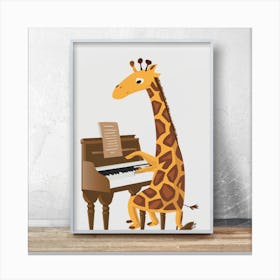 Giraffe Playing Piano 1 Canvas Print