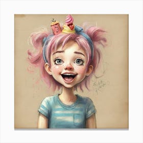 Ice Cream Girl 3 Canvas Print