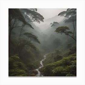 Misty Forest Canvas Print