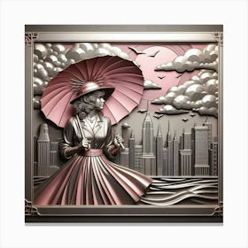 A woman with an umbrella 6 Canvas Print