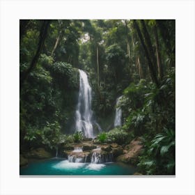 Waterfall In The Jungle Canvas Print