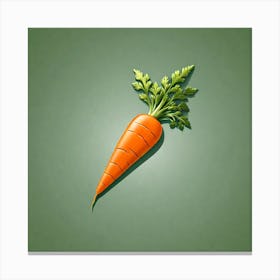 Carrot On Green Background 1 Canvas Print