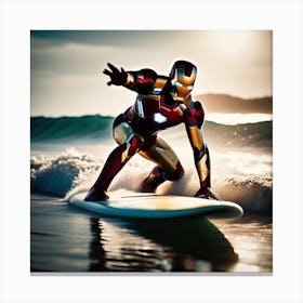 Iron Man Surfing 2 Canvas Print
