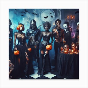 Halloween Party In The Dark Canvas Print